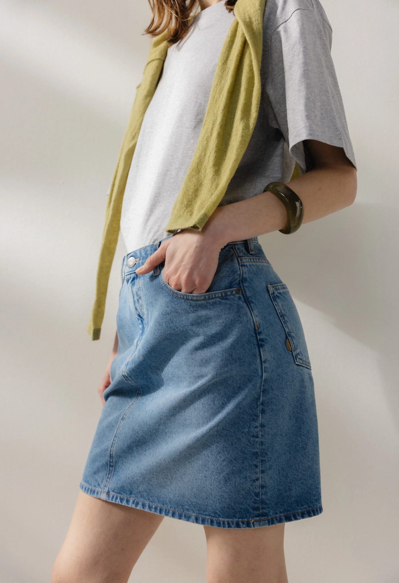Audry Mini Skirt - Light Stone Vintage - Image 9
