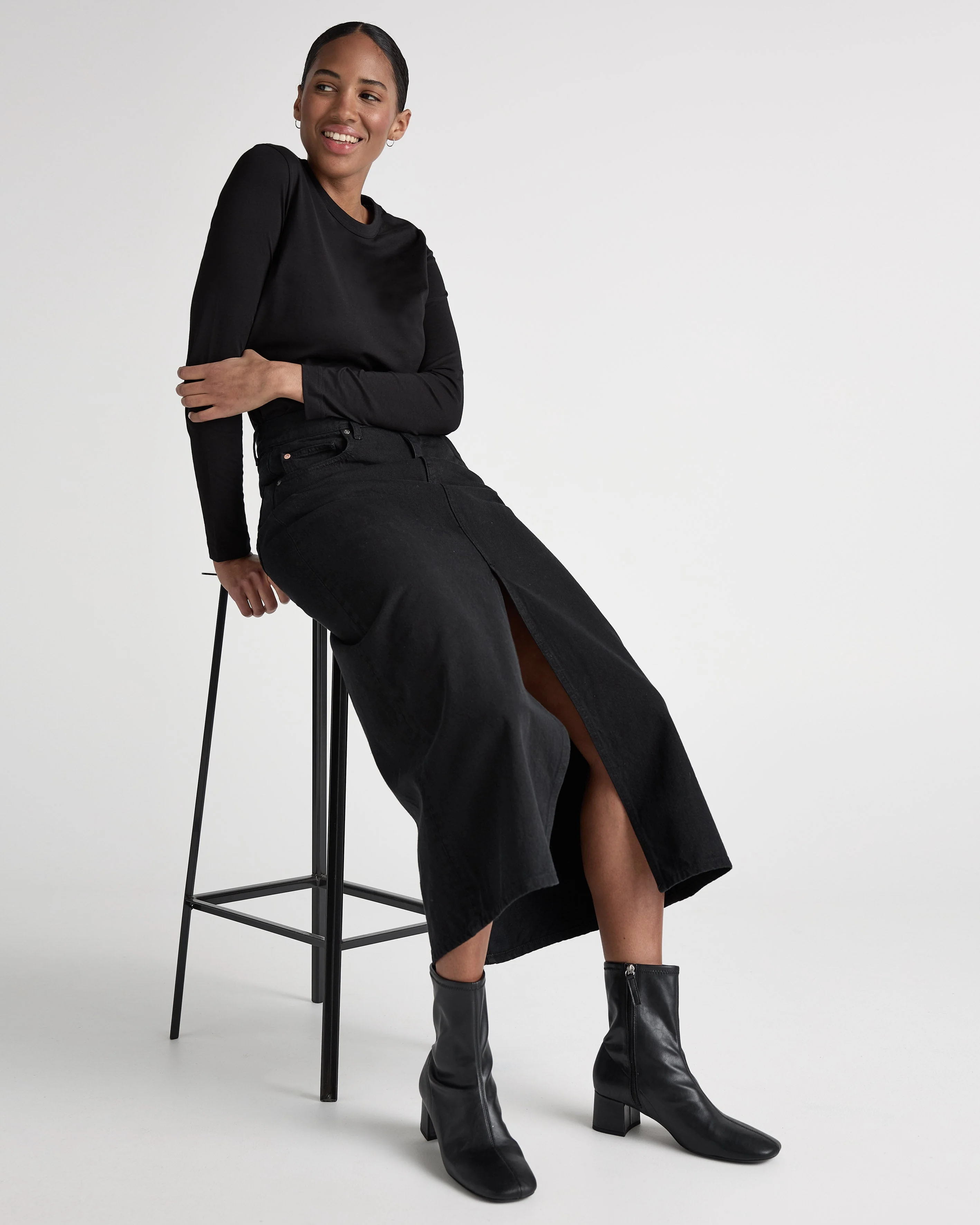 Lena Long Skirt - Nero Nero - Image 7